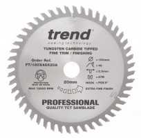 ​Trend FT/160X48X20A Saw Blade Fine Trim 160mmx48TX20mm (Single) £24.99